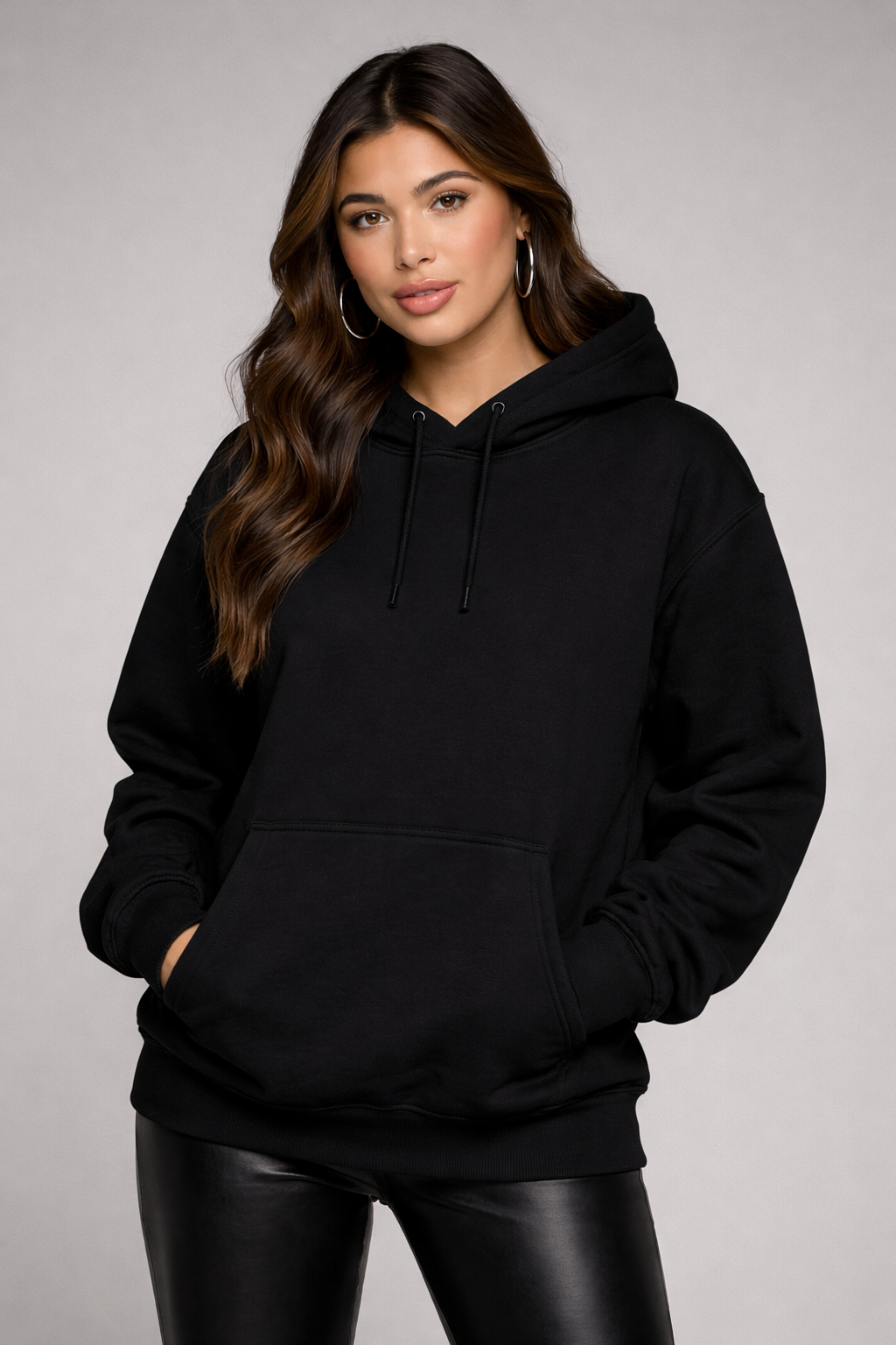 Oversized Black Hoodie - Seventh Heaven